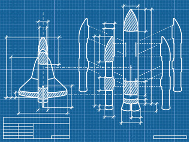 Blueprints of space shuttle
